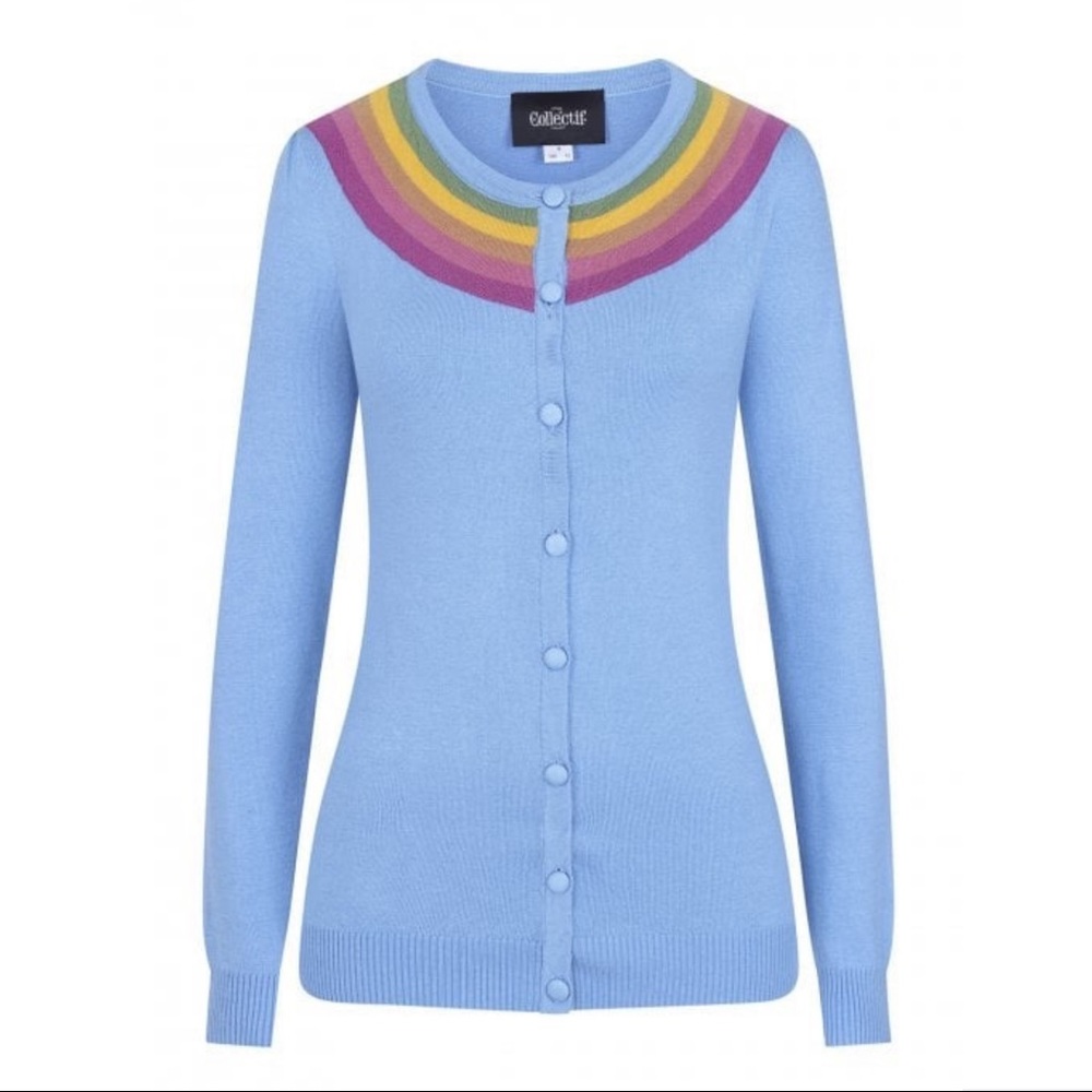 COLLECTIF Mainline Hallie Rainbow Sweater - Picture 3 of 6